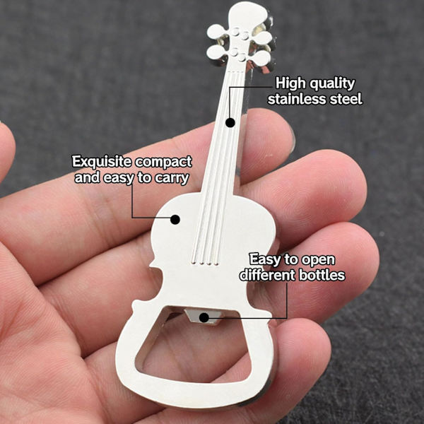 1 stk Ølflaskeåpner - Nyhet Metallflaskeåpner, Gitarformet - Perfekt for Familietreff, Barer, Restauranter (S6)