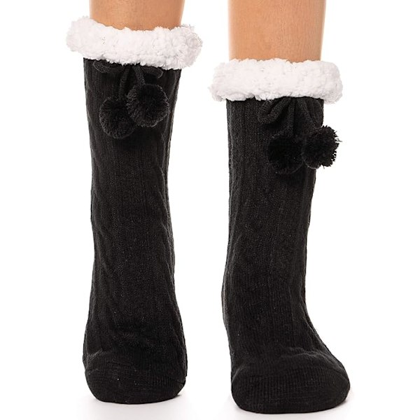 Fluffy Slippersokker til Kvinder - Bløde, Varm, Ikke-Skridsikre, Cosy Sovesokker til Kvinder - Fuzzy Cabin Vintersokker - Tykke, Behagelige, Fleece - Julegaveidé med Greb