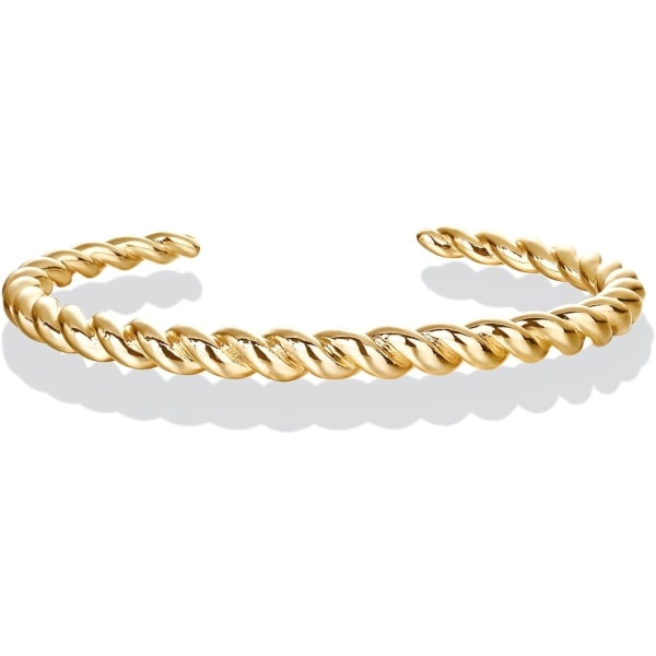 Forgylt vridd chunky armbånd | 14K forgylt | Lee