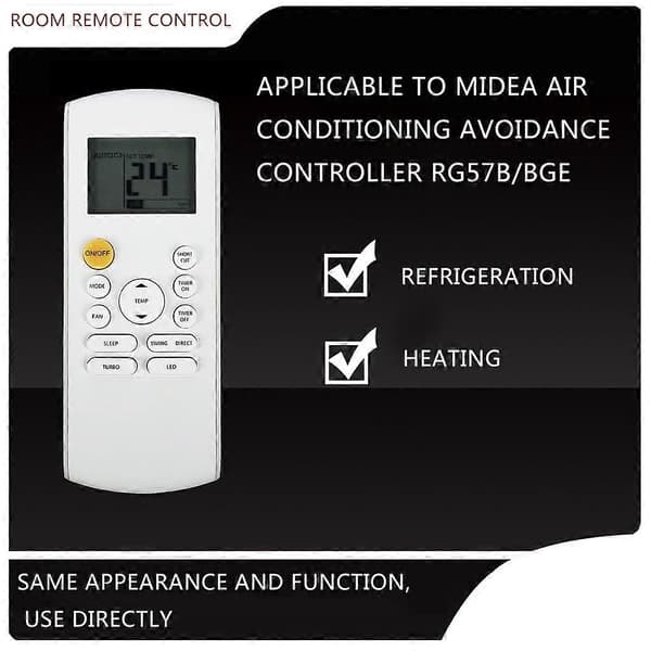 Fjärrkontroll Passar Midea RG57B/BGE RG57A2/BGEF Slitstark Luftkonditionering