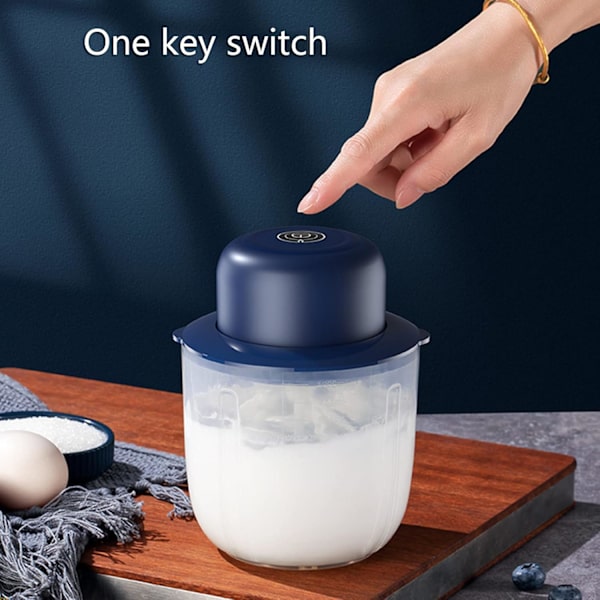 USB-laddningsbar elektrisk äggvisp kaffeblender hushållsmjölkblandare skummaskin handhållen trådlös mixer Blue