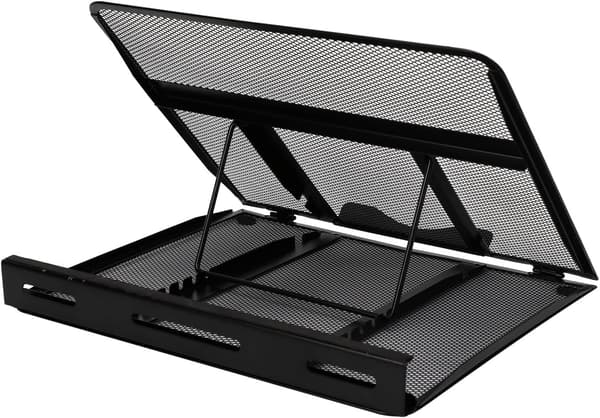 Ventileret Justerbar Ergonomisk Laptop Stativ, Sort