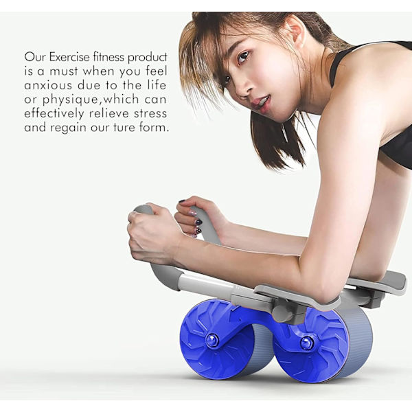 Sports Abdominal AB Roller Automatisk Rebound Träningshjul med Armbågsstöd, Core Exercise Wheel Trainer För Hemmagym