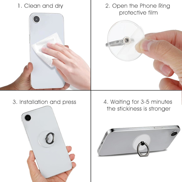 Socket Phone Case Grip Rings Holder 2 PCS Cute Finger Kickstand Cellphone Attachment Stand Folding Rotatable