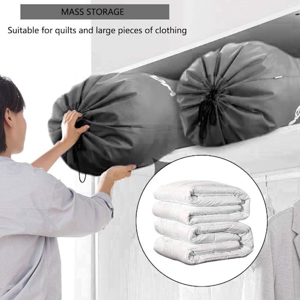 Pyykkipussi Extra Large 100L, Taitettava Säilytyspussi Vetoketjullinen Sulkeminen, Nyloninen Likapyykkipussi Dark Grey