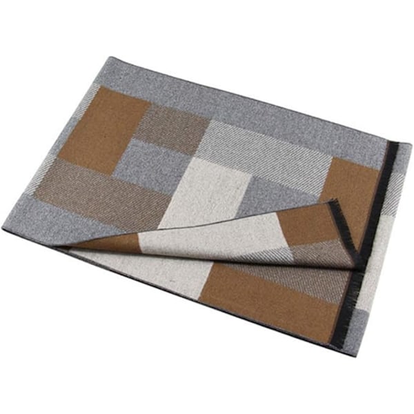 Herr Vinter Halsduk Mjuk Mysig Tartan Check Lång Halsduk Fashionabel Varm Lätt Ull Halsdukar