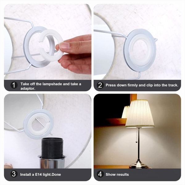 Lampskärm Adapterring E27 till E14 Lampskärm Adapter Reducerbricka E27 Skruv Lampskärm Konverteringsring - 6st