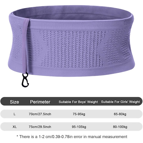 Slim Fit Löparbälte med 4 Säkra Stora Fack, Fukttransporterande Workout Fanny Pack, Midjeväska för Löpare, Fitness, Träning och Gymträning XL Purple