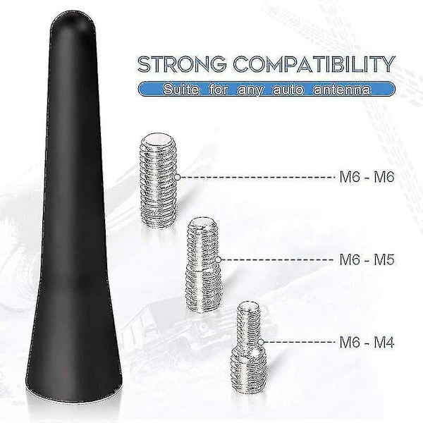 Auto-FM-DAB-antenne Autoradioantenne 6,5 cm Kort Mini-bilantenne med kraftig FM/AM/DAB-e