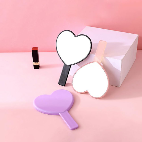 Hjärtformade speglar Hand Cosmetic Mirrors Handheld Makeup Mirrors Söta resespeglar Lätta bärbara speglar