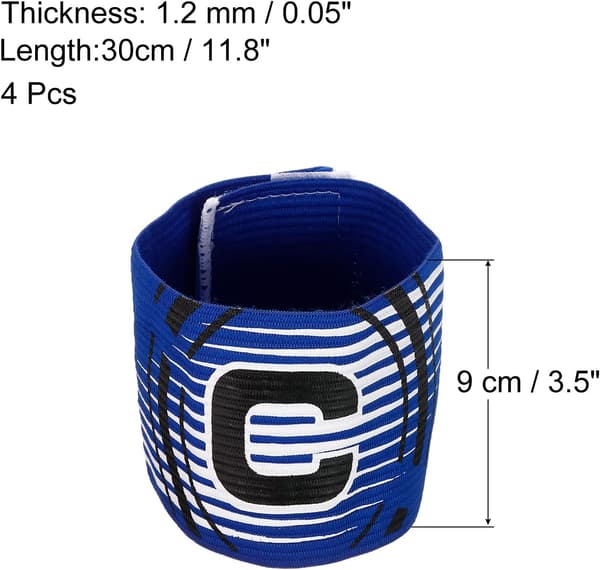 Kaptajns Armbånd, Bogstav C Elastisk Armbånd, 4 stk. Blue