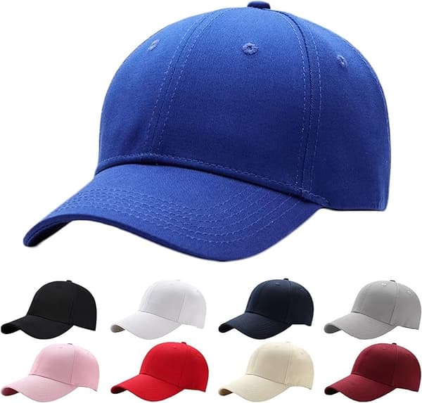 Baseballcaps for menn og kvinner - 100% bomull, blå
