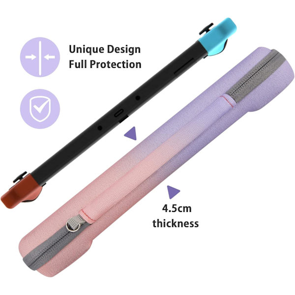 Fodral för Nintendo Switch/Switch OLED, KondaTech Färgglatt Switch Bärfodral, Skydda Switch-konsol, Förvara 10 spelkort (Rosa + Lila)