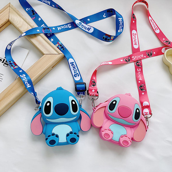 Stitch Pop -laukku Olkalaukku, Silikoninen Pop Fidget -laukku Poppet Käsilaukku Pussi Paina Kupla Lähettilaukku Ahdistuksen Lievitys blue