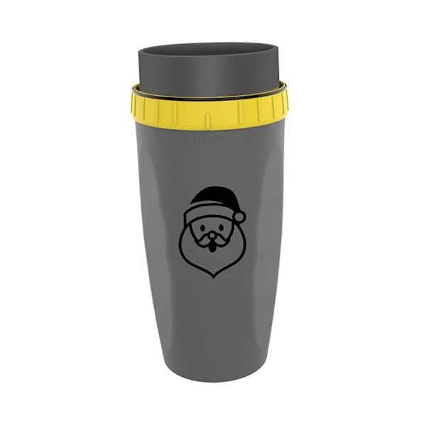Bärbar Coverless Twist-mugg med isolerad kaffekopp i rostfritt stål Gray Santa Claus