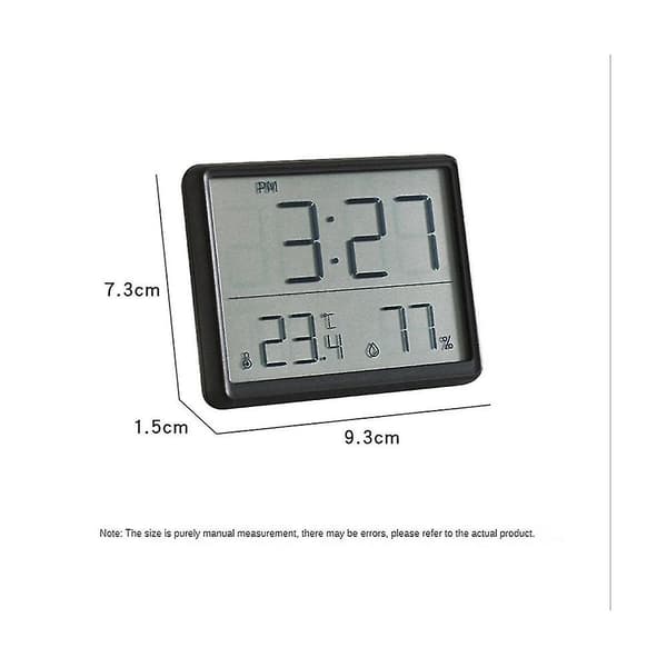 Digitalt hygrometer-termometer med klokke, fuktighetsmonitor og timer