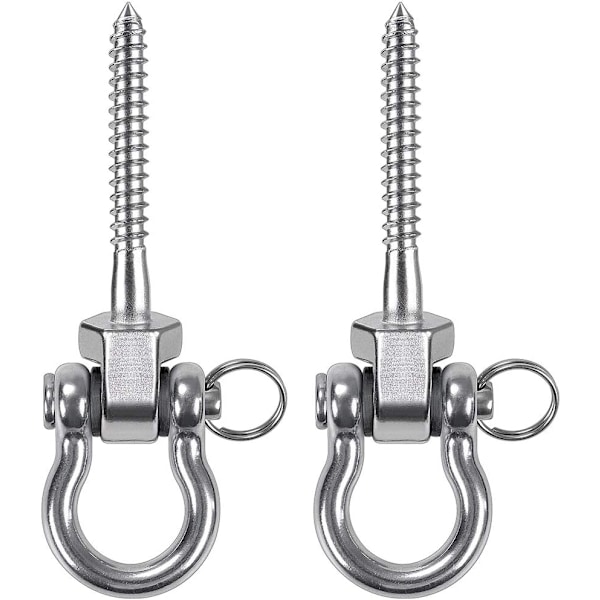 2 st gungbräda takfäste gungkrok hängmatteskruvar 304 rostfritt stål gungskruvar kraftiga 800 kg kapacitet för yogahängmatta boxningssäck, gungfäste With D Ring