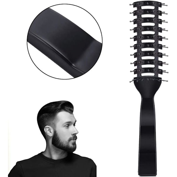2 st ventilerade hårborstar för styling, stylingborste, hårborste, kam för hårtorkning, stylingverktyg, svart