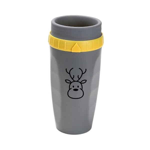 Coverless Twist Cup Bærbar med Rustfritt Stålsugerør Isolert Kaffekopp gray elk