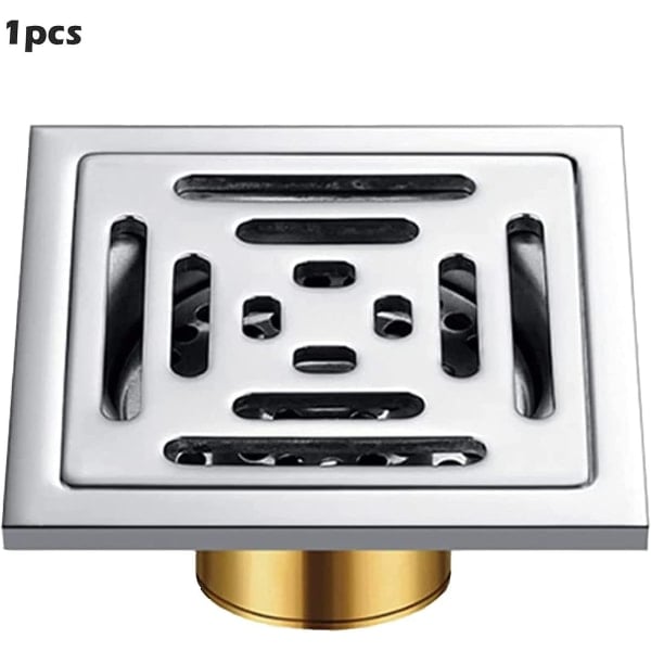 1 stk Gulvafløb 100x100 Inox Gulvafløb 100mm Badeværelsesgulvafløb Sølv Tyk Rustfrit Gulvafløb Til Anti-Lugt, Anti-Tilstopning Badeværelse, Køkken