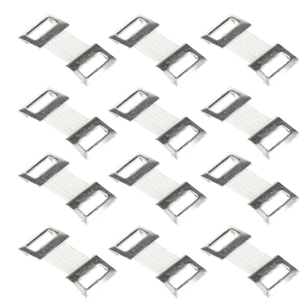 100 st krokar elastiska spännen Kreativa spännen aluminium bandage spännen (vit) (3x1,5cm, vit)