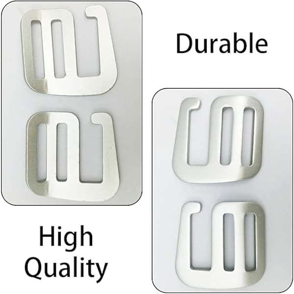 12 kpl Metalliset G-koukut Webbing-soljet Strong Quick Release -soljet Reppujen hihnoille (Hopea)