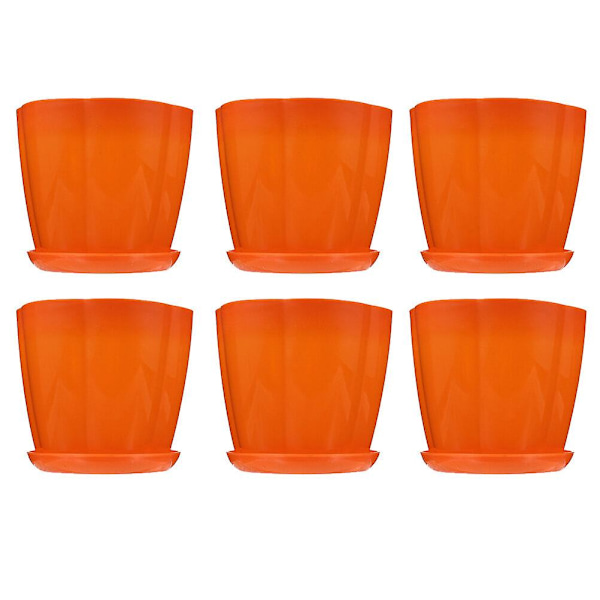6 set mini blomkruka och fatbricka suckulent planter dekorativ blomkruka