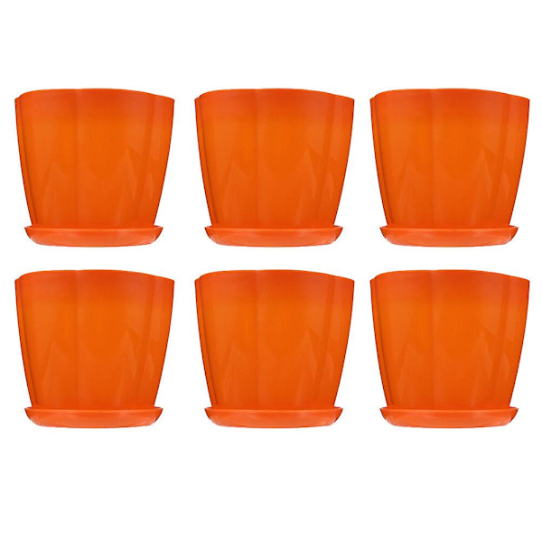 6 Sets Mini Flowerpot And Saucer Tray Succulent Planter Decorative Flowerpot