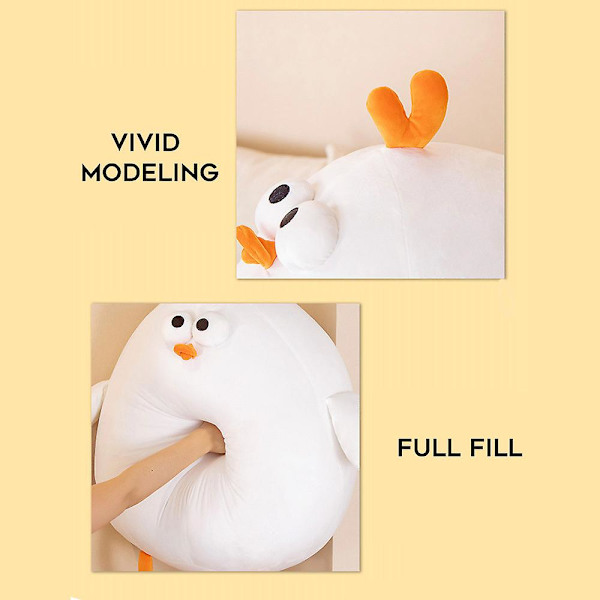 Rolig Kyckling Plyschleksak Söt Liten Kyckling Fylld Plyschdocka Barnfödelsedagspresenter White 25cm