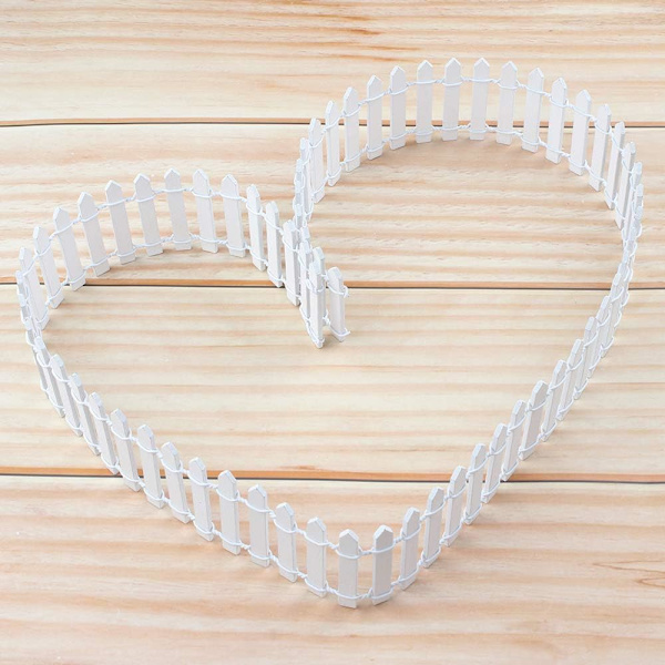 2-pack miniatyrträdgårdsstaket, 5 * 90 cm litet trästaket, miniatyrstaket för mikrolandskap, dockhus, blomkruka, älvträdgårdsdekoration