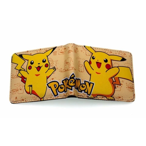 Kids Pikachu Bifold Pu Läder Plånbok Kreditkortshållare A A