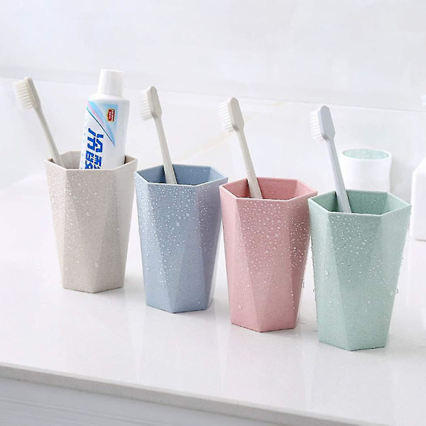 4-delad molntandborste mugg, munsköljningsmugg, tandborste mugg
