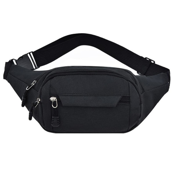 Waist Bag - 3 Compartments Different Colors Black