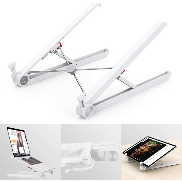 Laptopstativ för skrivbord, ergonomiskt ventilerat justerbart laptopstativ, hopfällbart laptopstativ