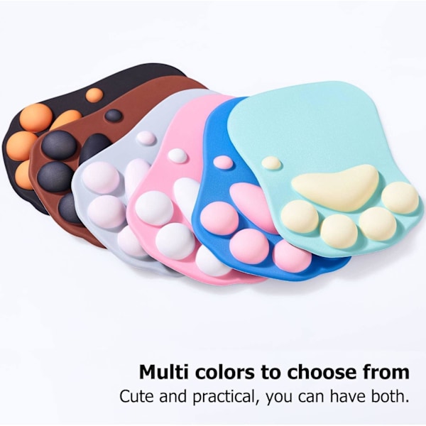 Musmatta med kattass, ergonomisk musmatta, musmatta med handledsstöd, musmatta i silikongel, söt musmatta, kawaii musmatta Blue