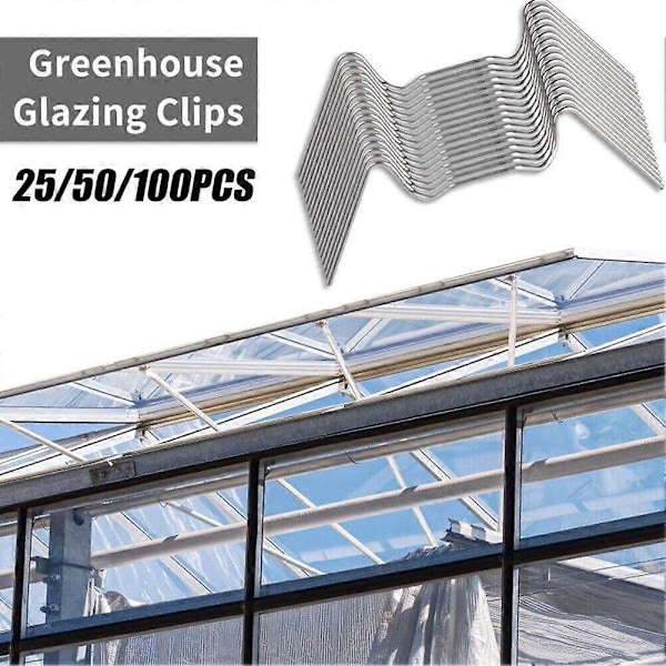25-100X Rustfri Stål W Drivhusglasclips Elite Drivhuse Wire Clips 25pcs