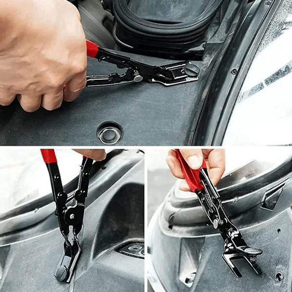 1 st Car Plastic Rivet Snap Plier Snap Fastener Tool Eyelet Setting Plier Red Tool