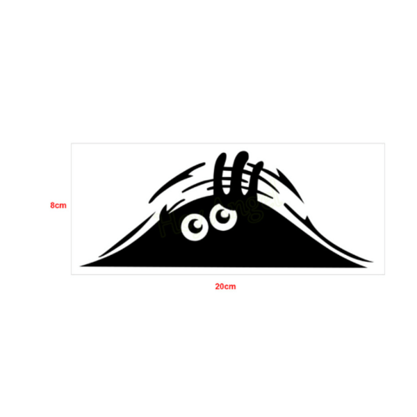 2PCS 3D Roliga Tittande Monster Cartoon Vinyl Bildekal Emblem Dekal