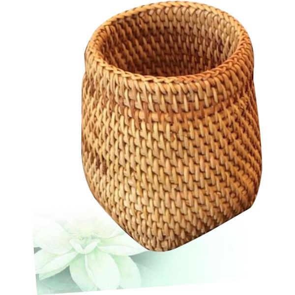 1 kpl Rattan-kynäpidike Kudottu kynäpidike Rattan-kynäkuppi Viihtyisä vaasi Kudottu kori Kynäpidike Rattan-lyijykynäpidike Hyasintti