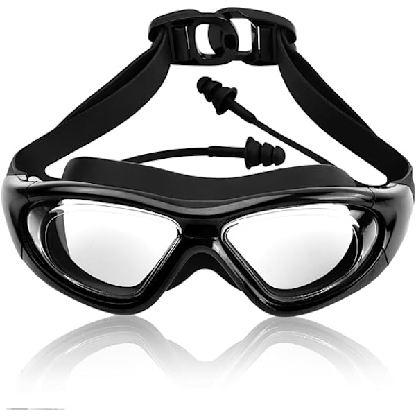 HD Large Frame Swimming Goggles Adult Adjustable Swimming Diving Goggles Anti-Fog Waterproof Swimming Goggles Set