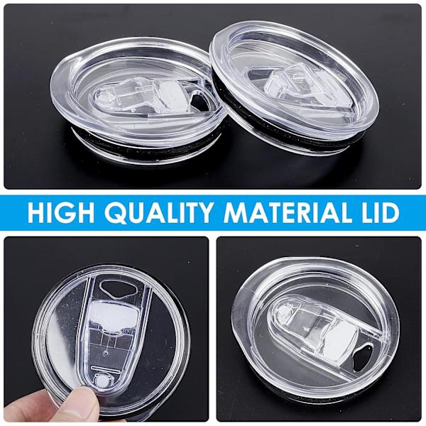 2PCS 20 Oz Skinny Ersättningslock Tumbler Ersättningslock Genomskinliga Spill Proof Hållbara Lock Tumblers Lock Cup Plast Stänk