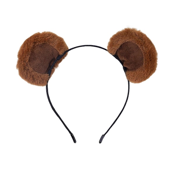 Ekornøre Hodebånd Plysj Bjørnøre Dekor Jente Hodeplagg Elastisk Design Dyretema Hodebånd Sminke Hodeplagg Brown