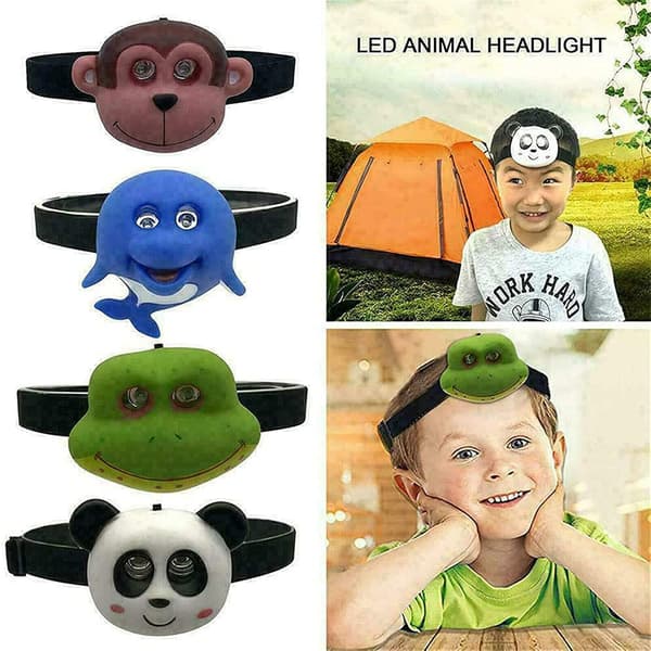 Hodelykt, Dyreformet LED-hodelykt, Tegneserie-dyrehodelykt med 2 moduser, Hodelykt for barn og voksne Monkey