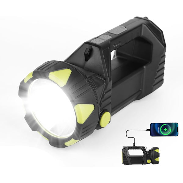 Handfacklor LED Super Bright Uppladdningsbar Ficklampa - 8 Lägen LED Sökstrålkastare Handfackla Bärbar LED Sökstrålkastare Lykta