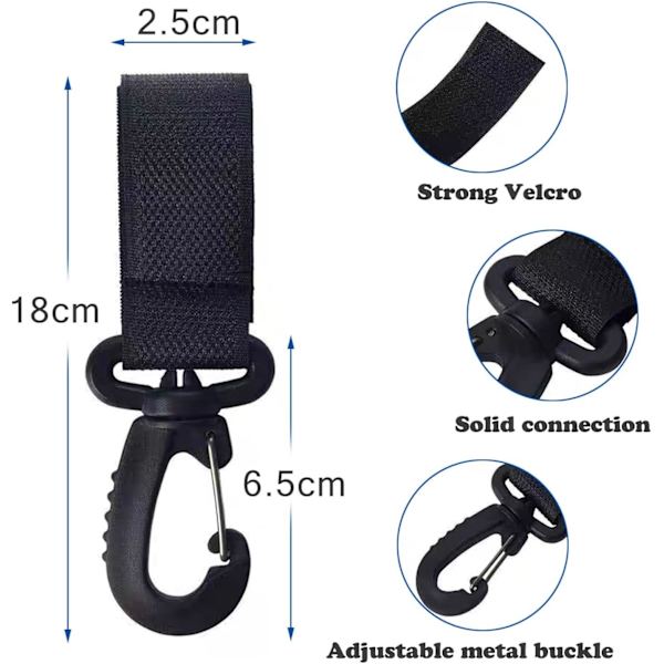 6 stk Buggy Clips Vogn Klips for Veske, Vogn Klips for Veske Barnevogn Klips Vogn Klips med Stropp for å Holde Mammavesker