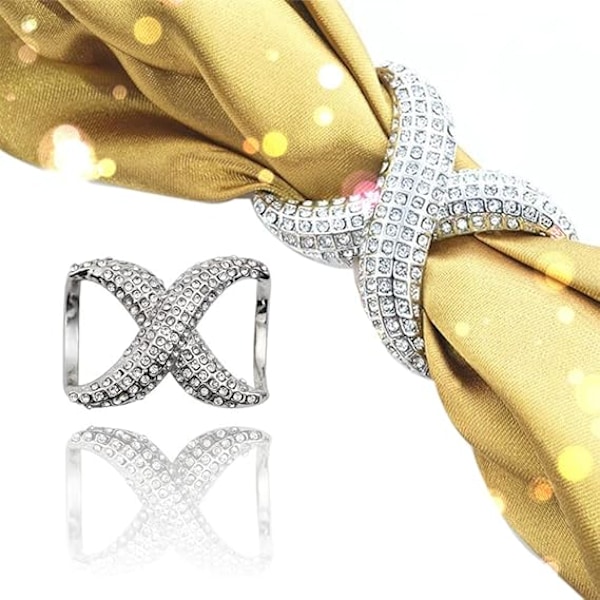 2 st Sjal Klämmor Mode Rhinestone Halsdukar Spänne Modern Enkel Design Dam Schal Spänne Ihålig Sjal Ring