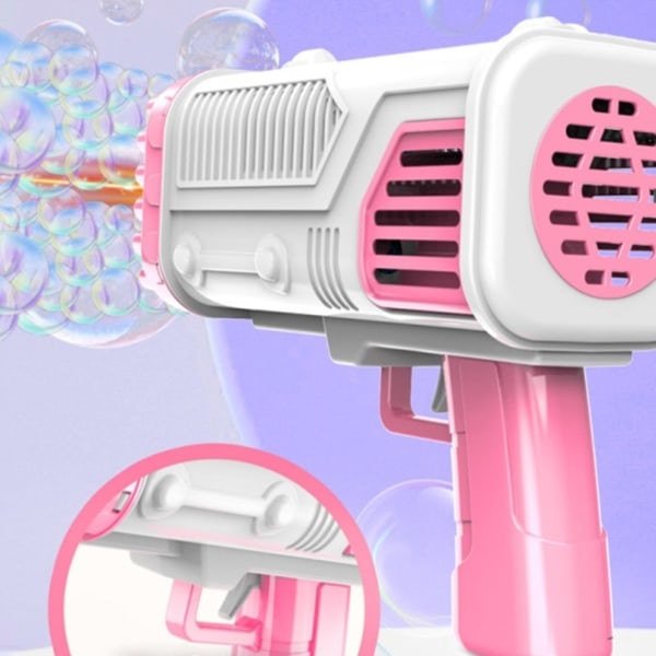 Bubbelblåsare 36 hål Elektrisk bubbelpistol leksak med lampor Bärbar fläkt Automatisk bubbelmaskin Sommar utomhusleksak Present till barn