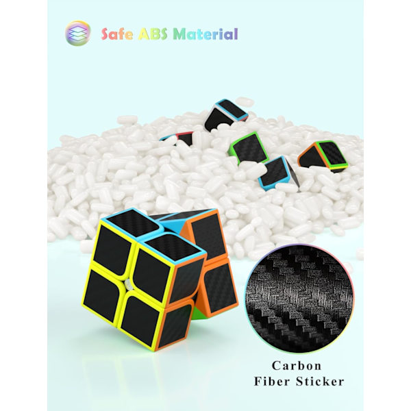 Nopeuskuutio, Magic Puzzle Cube Super-kestävä hiilikuitu tarra kirkkailla väreillä lapsille 2x2x2