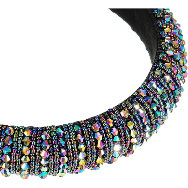 2 stk Krystall Rhinestone Hodebånd Krystall Utsmykket Krystall Hodebånd Fløyelsbelagt Bredt Hårbånd Fest Bryllup Hodeplagg