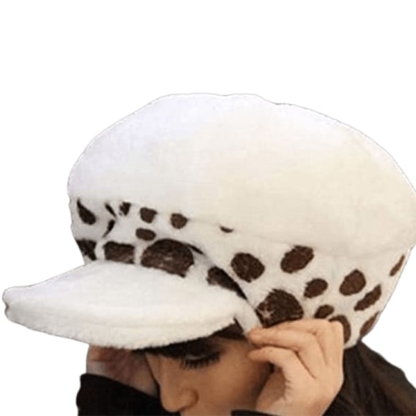 Anime Trafalgar D Water Law Cosplay Hatt Plysch Vit Färg Fläckar Hattar Halloween Man Kvinna Mössa stil 1 style2